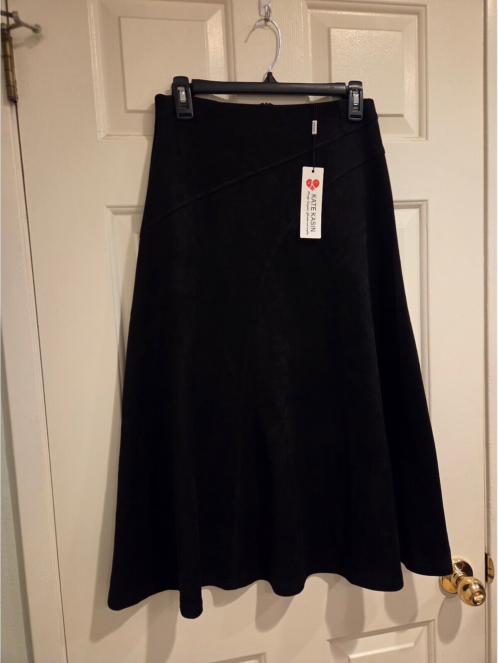 Kate Kasin Women's Black A-Line Skirt Size S